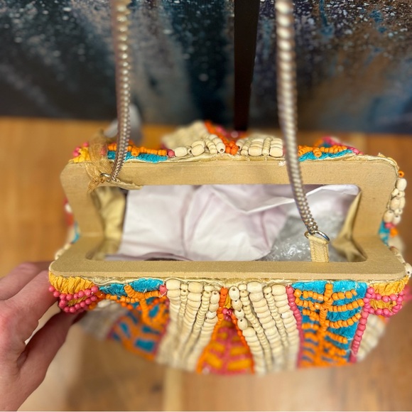 Boho Style Beaded Clutch with Chain Strap Multicolor: NWT’s - Picture 9 of 13